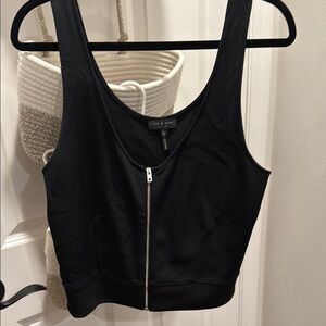 Rag and bone  Black Zip-Front Crop Top